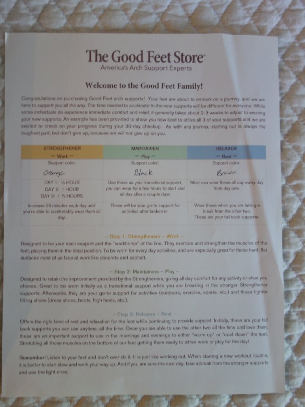Box of 3 sole inserts arch supports – THE GOOD FEET STORE – 3 Step System - Picture 12 of 13